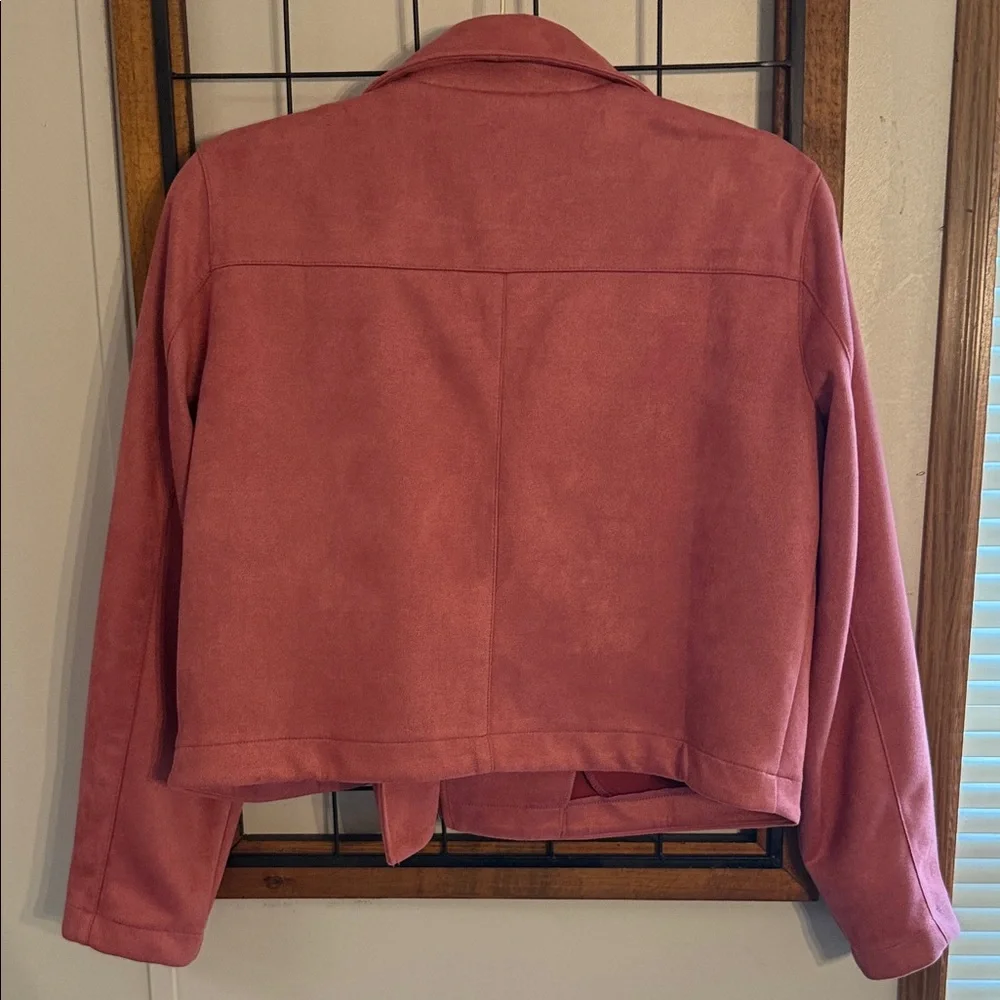 LC Lauren Conrad Faux Suede rose jacket Size PL - Picture 3 of 4